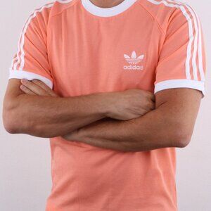 Adidas Originals 3 Stripes Cotton Tee - Size M - Color Peach